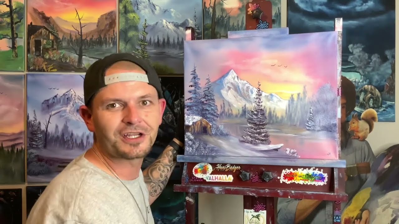 #Easy #Beginner #Winter #OilPainting #Tutorial. #BobRoss  #WetOnWet #PaintingDemo #PaintWithJosh