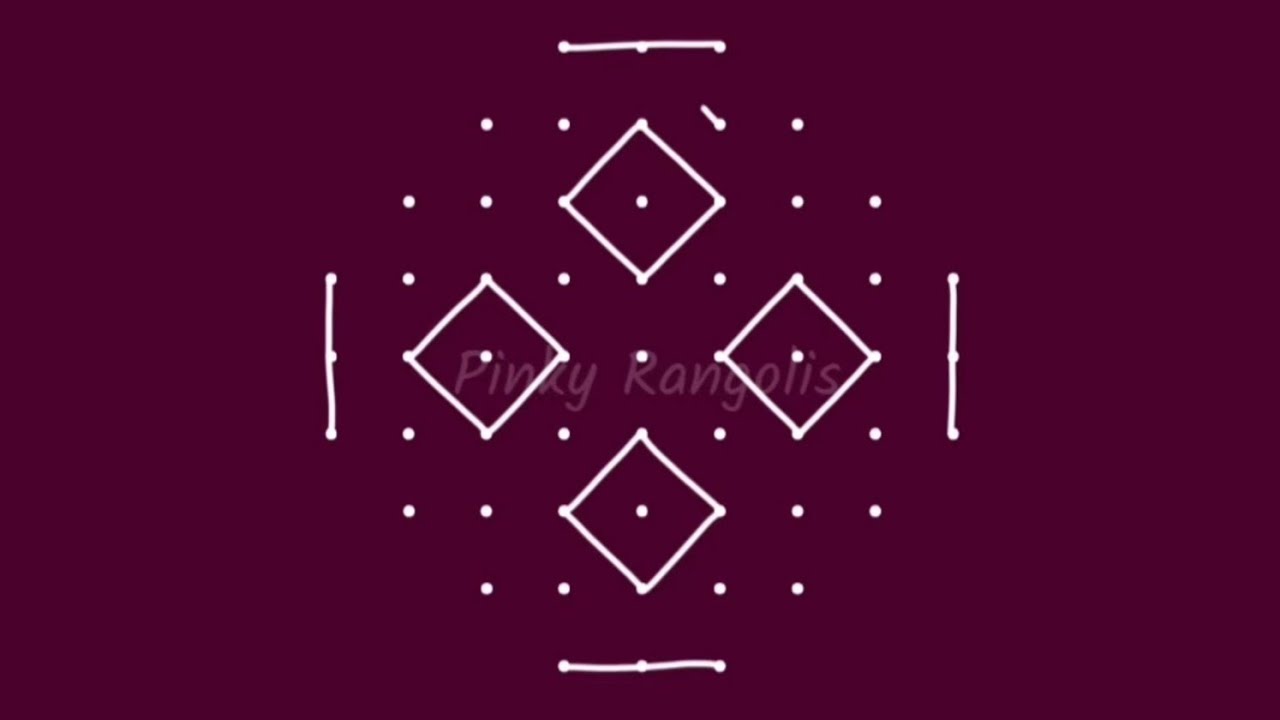 traditional Muggulu designs with dots // new rangoli 9 x 3 dots
