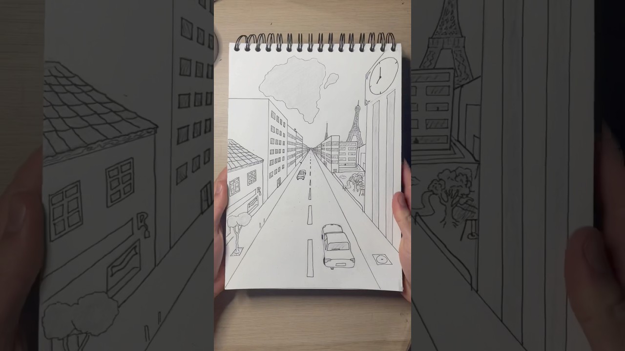 La Perspective &agrave; 1 Point De Fuite 🏙️     #art #dessin #drawing #tuto #tutodessin