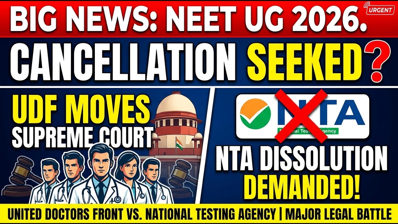 NEET UG 2026 Cancellation: United Doctors Front Moves Supreme Court for NTA Dissolution #NEET2026