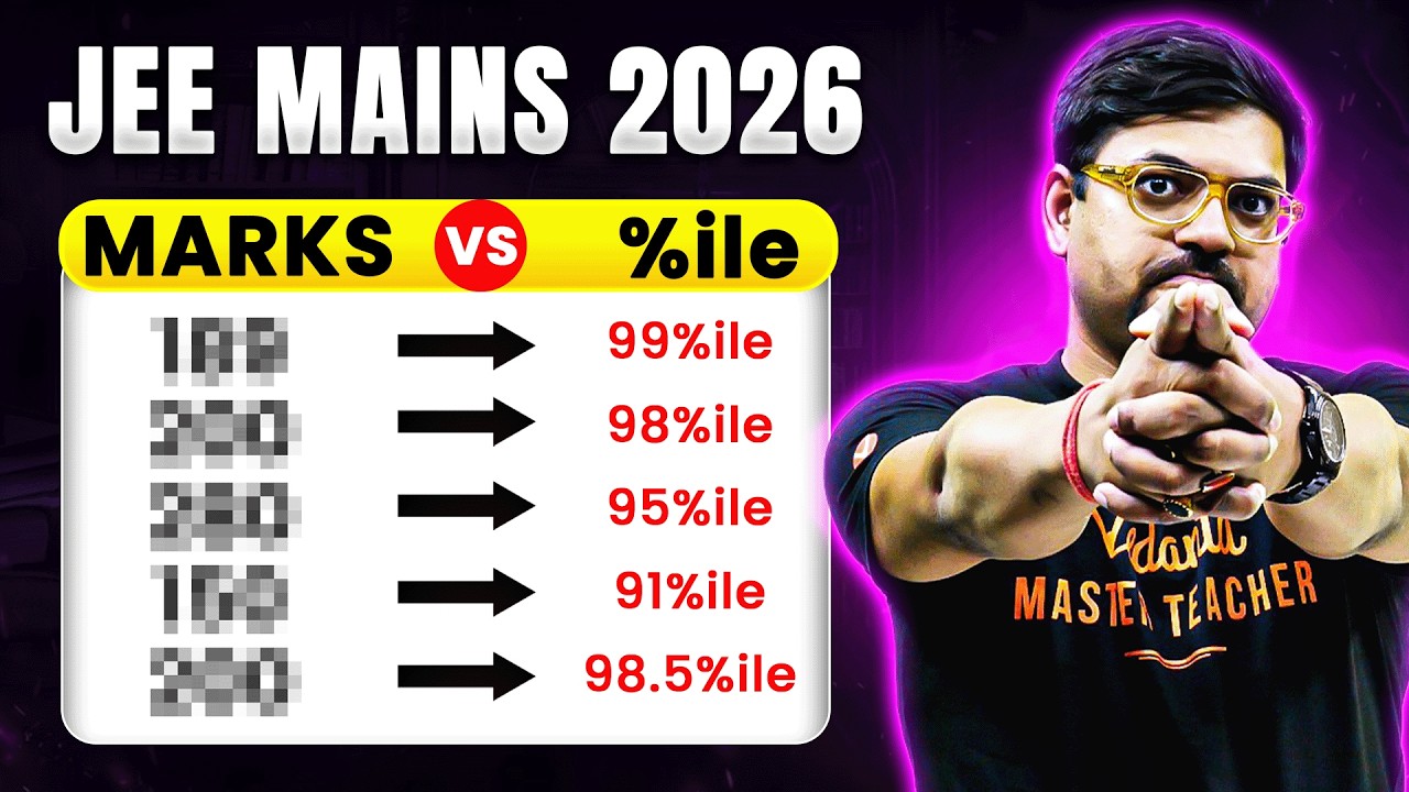 JEE Mains 2026 Marks vs Percentile | कितना Score लाओगे तो 99%ile मिलेगा? Harsh sir