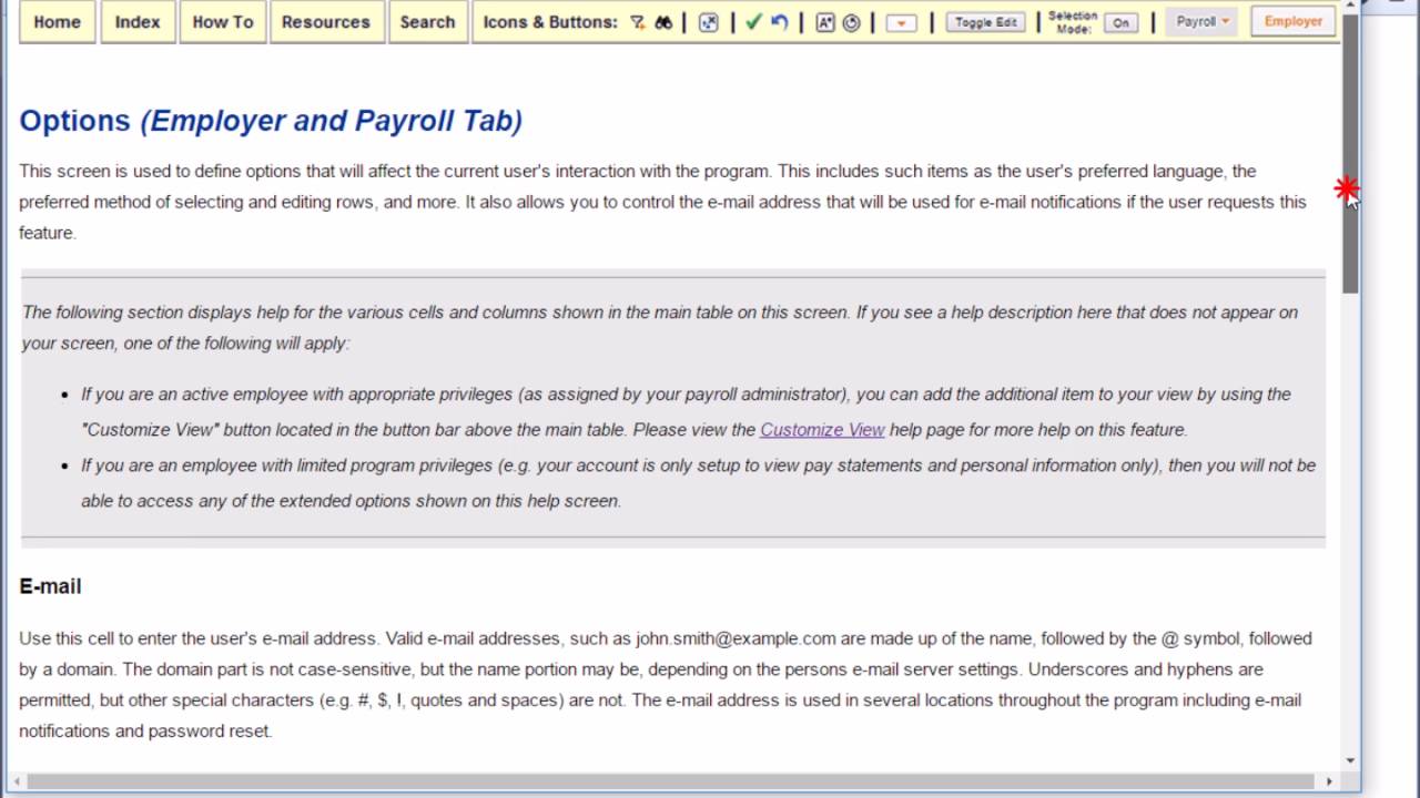 Menus, Tabs and Buttons in eNETEmployer Cloud Based Canadian Payroll