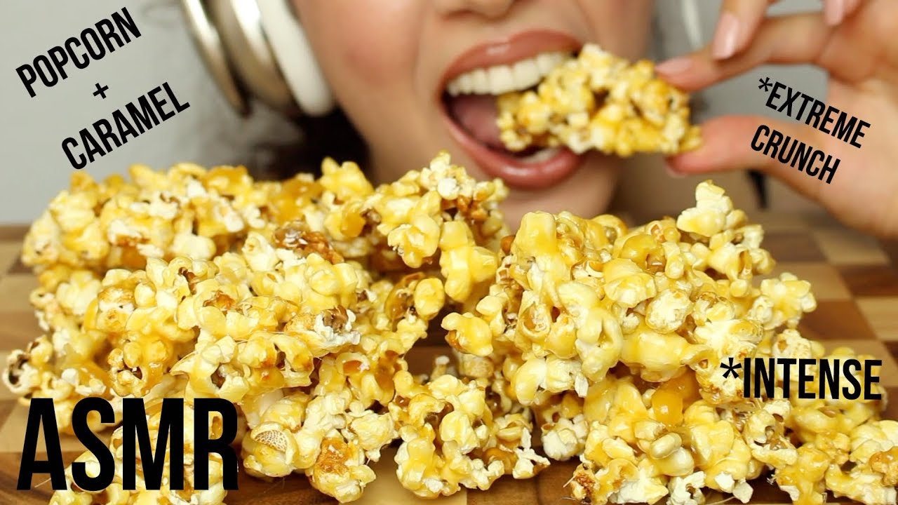 CARAMEL POPCORN *EXTREME CRUNCH* Intense 먹방 *No Talking*  [ASMR] | Bella Eats