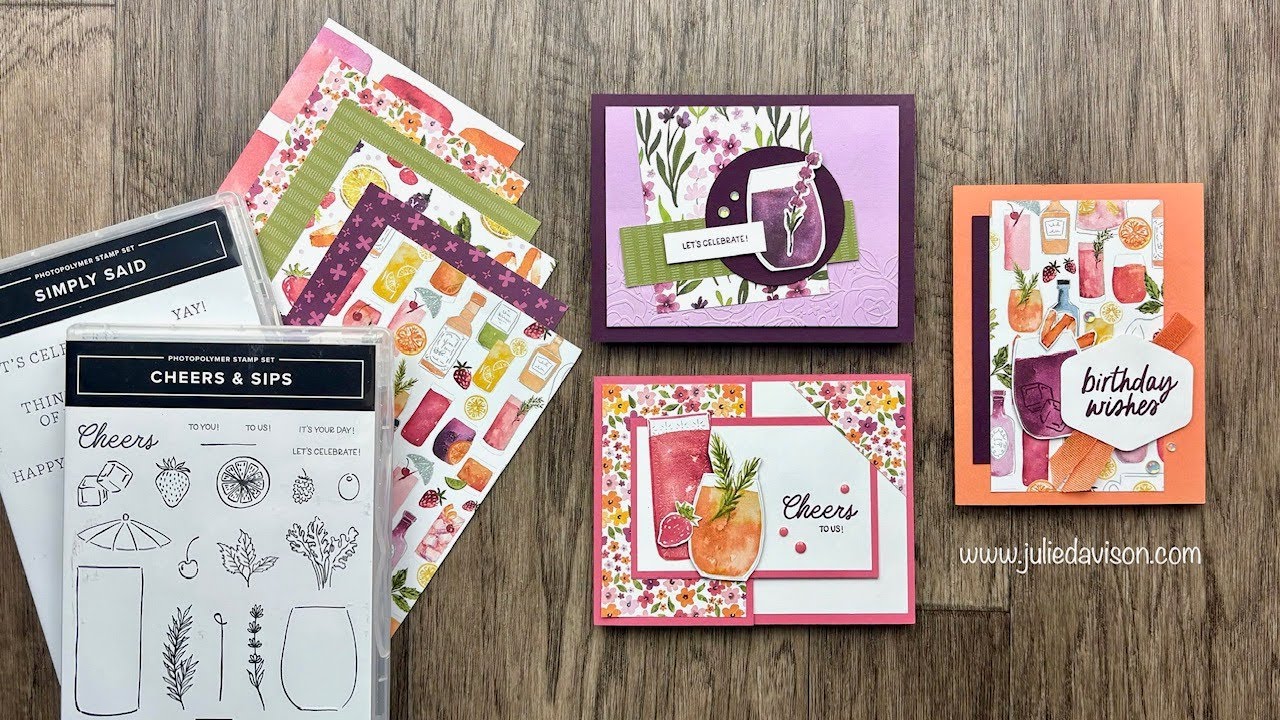 FREE Class! 3 Stampin' Up! Celebratory Sips Cards + Bonus Ideas  | July 2025 Bonus Project Kit