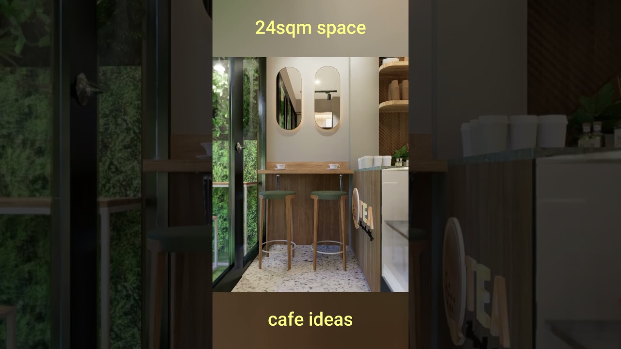 This Small Caf&eacute; Design Looks So Good! #CafeDesign #SmallCafeIdeas #ModernCafe #d5render
