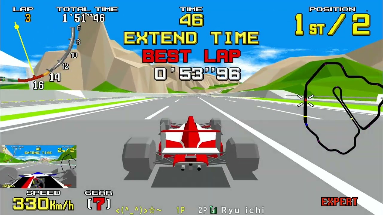Virtua Racing/バーチャレーシング　上級コースで対戦