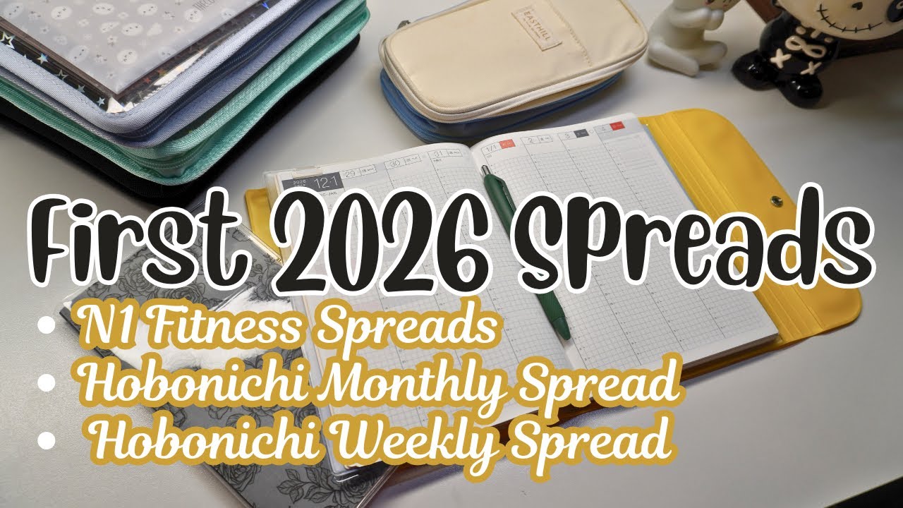 Первые развороты моего фитнес-журнала Hobonichi Avec + SI на 2026 год | Ежемесячные и еженедельны...