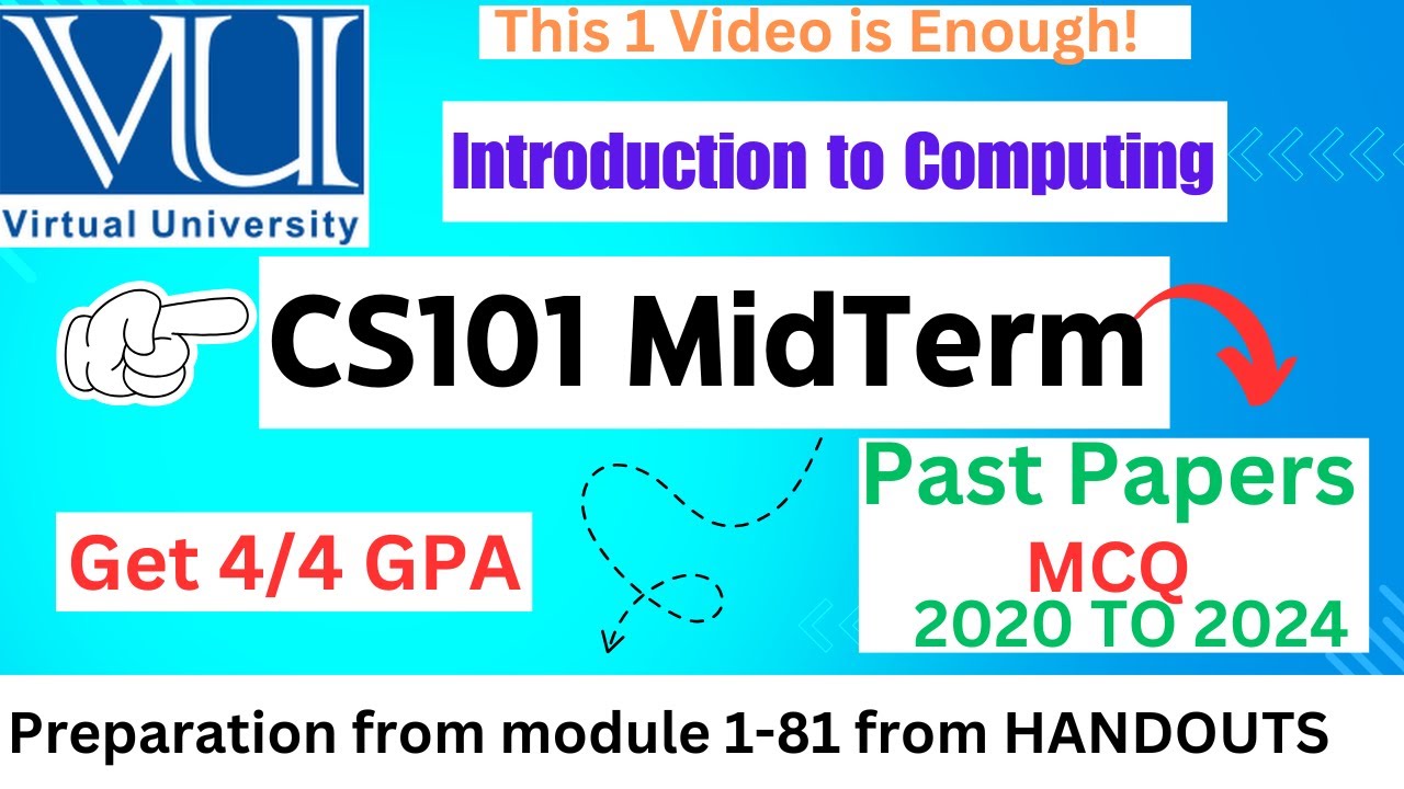 CS101 Midterm preparation || CS101 Past Papers Most Important MCQ || cs101 midterm