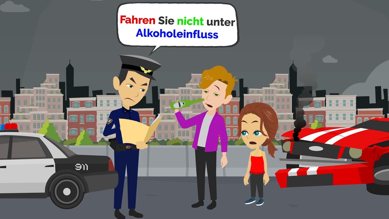 Milas Vater trinkt und hat einen Unfall  |  Deutsch lernen |  deutsch verstehen | Mia