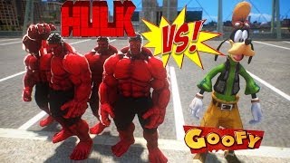 Goofy VS the Red Hulk army Epic Battle