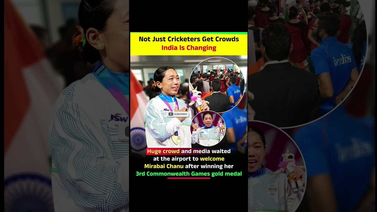 India Celebrates Mirabai Chanu  Massive Airport Welcome After 3rd Gold Medal#shorts