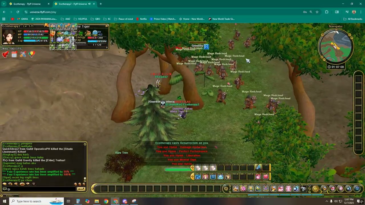 Flyff Universe - Seraph POV leveling with  NEW SKILL! 