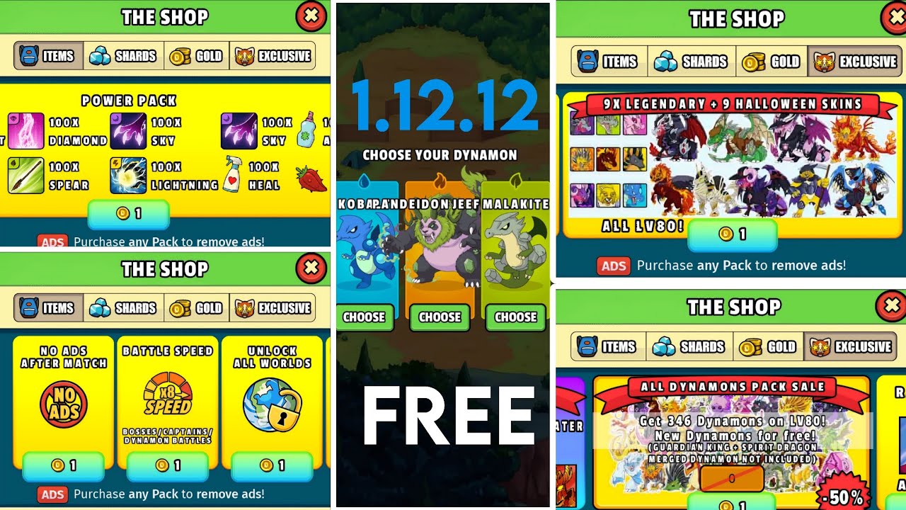 || DYNAMONS WORLD GOD MOD APK || ALL DYNAMONS || UNLOCKED ||  AUTO WIN AND ONE HIT KILL UNLOCK || 💯💀