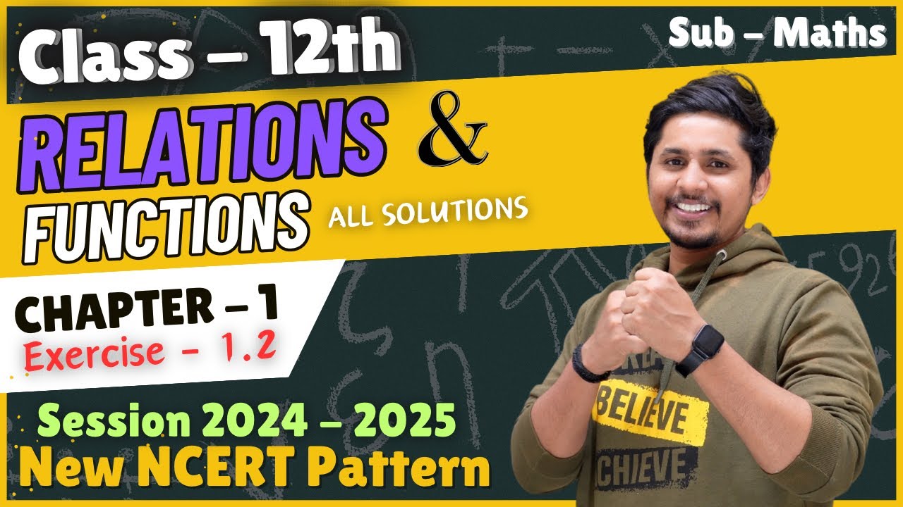 Ex 1.2 class 12th Maths| New NCERT solution| Relations and Functions| CBSE.