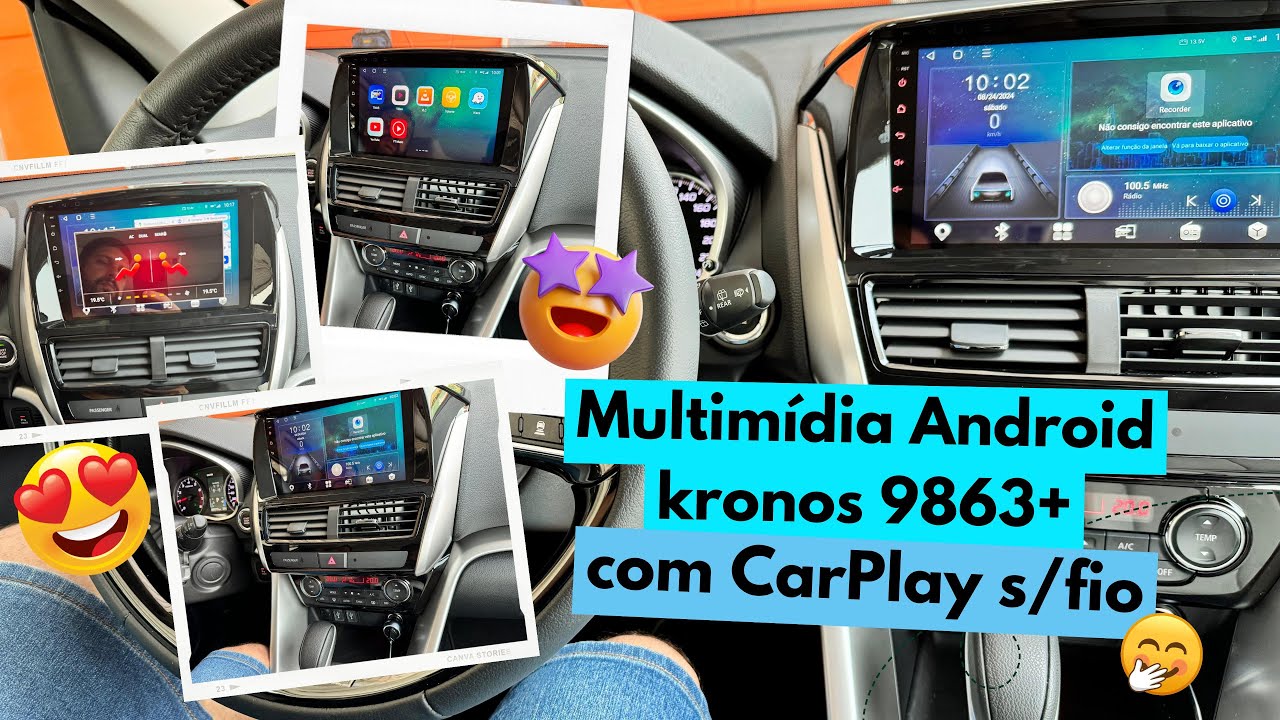 Central Multimídia Eclipse Cross 9863+ Kronos 9 Polegadas +4G + CarPlay Sem Fio
