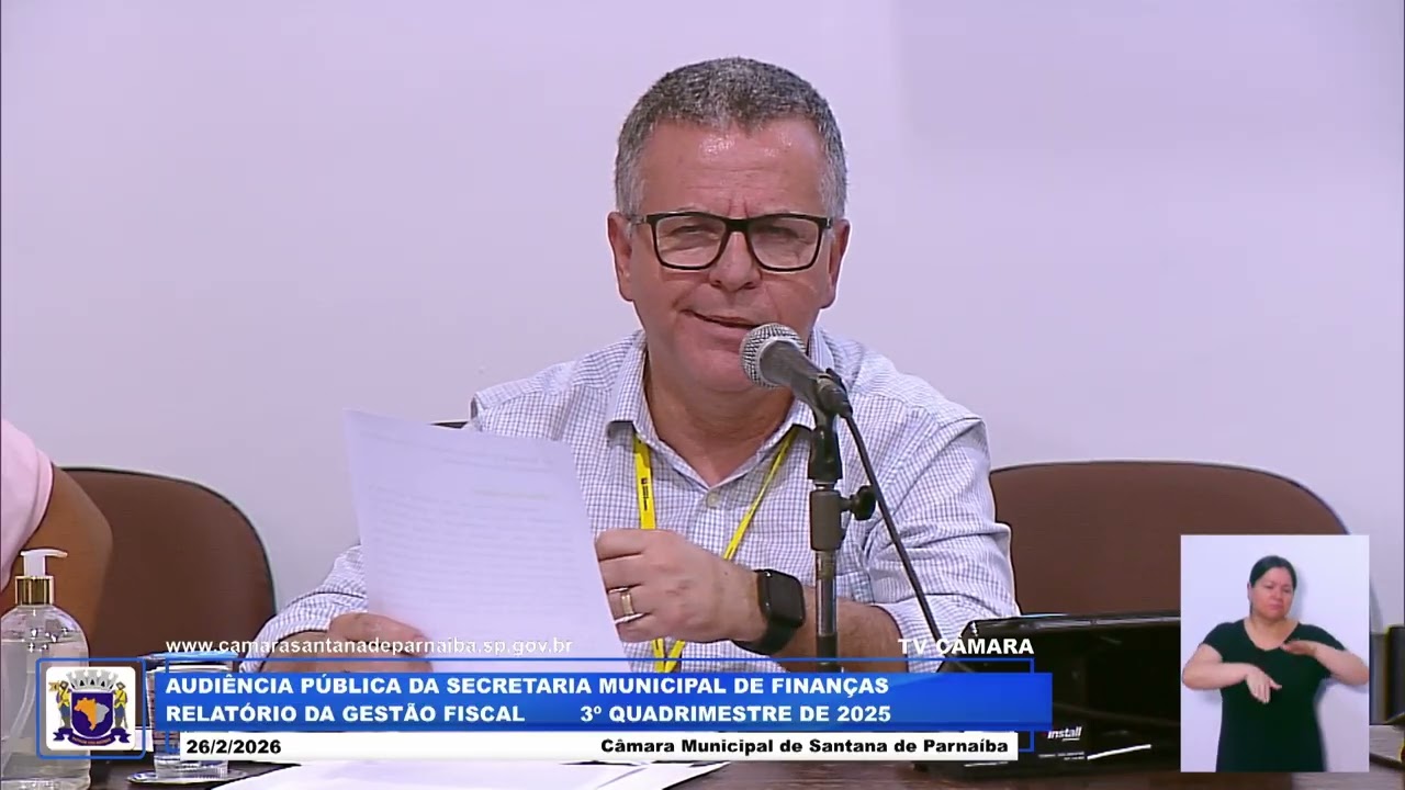 26/02/2026 -  Audiência Púb. da Sec. Mun. de Finanças Relatório da Gestão Fiscal - 3º Quad. de 2025
