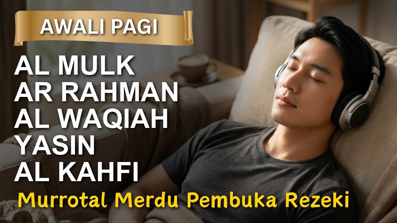 Murottal Merdu 🌅 Al Mulk, Ar Rahman, Al Waqiah, Yasin & Al Kahfi | Pembuka Rezeki