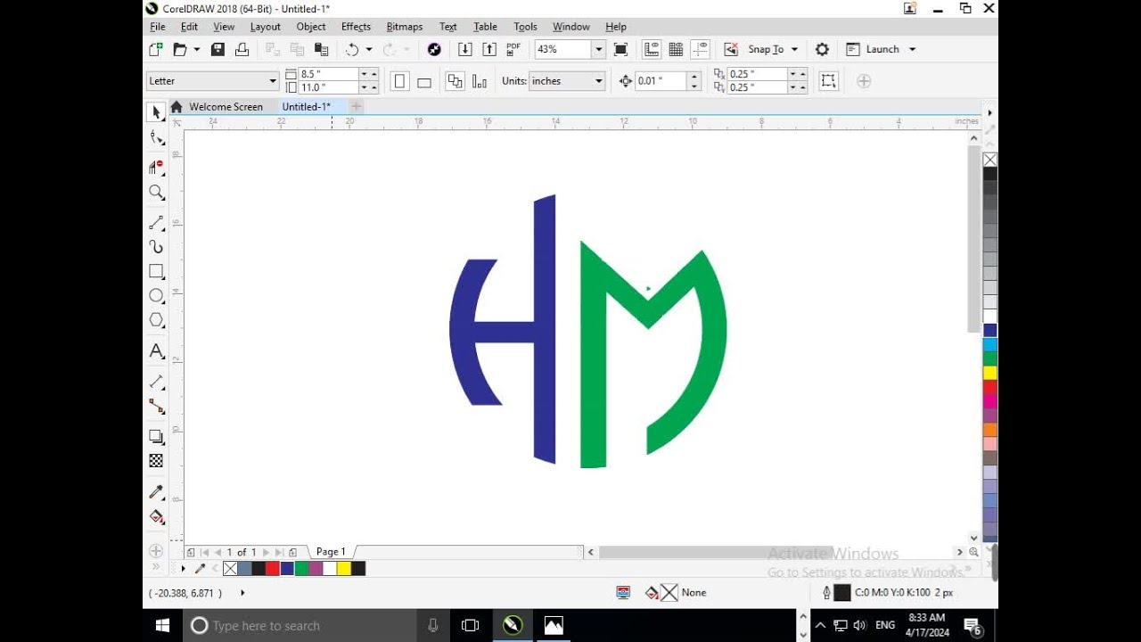 HA logo in Corel Draw. Corel Draw Tutorial. #logo #logodesign #coreldraw