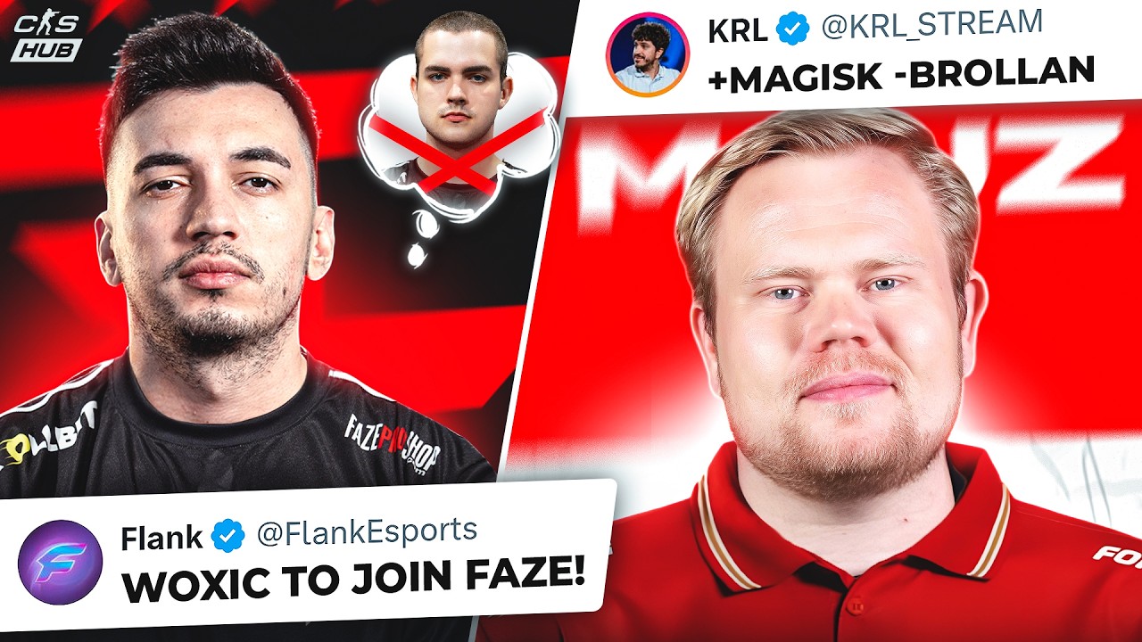 WOXIC присоединится к FAZE? MAGISK заменит BROLLAN в MOUZ? S1MPLE мог бы присоединиться к FURIA! ...