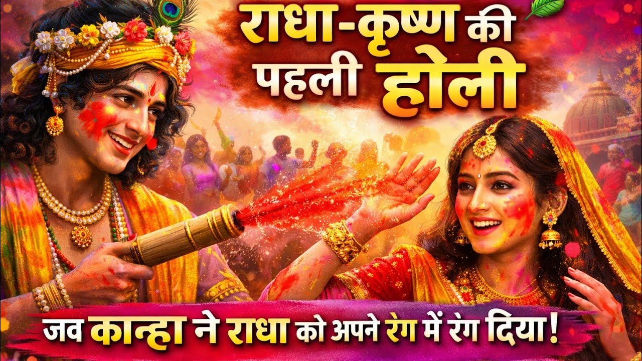 राधा-कृष्ण की पहली होली | जब कान्हा ने राधा को अपने रंग में रंग दिया | होली की पौराणिक कथा
