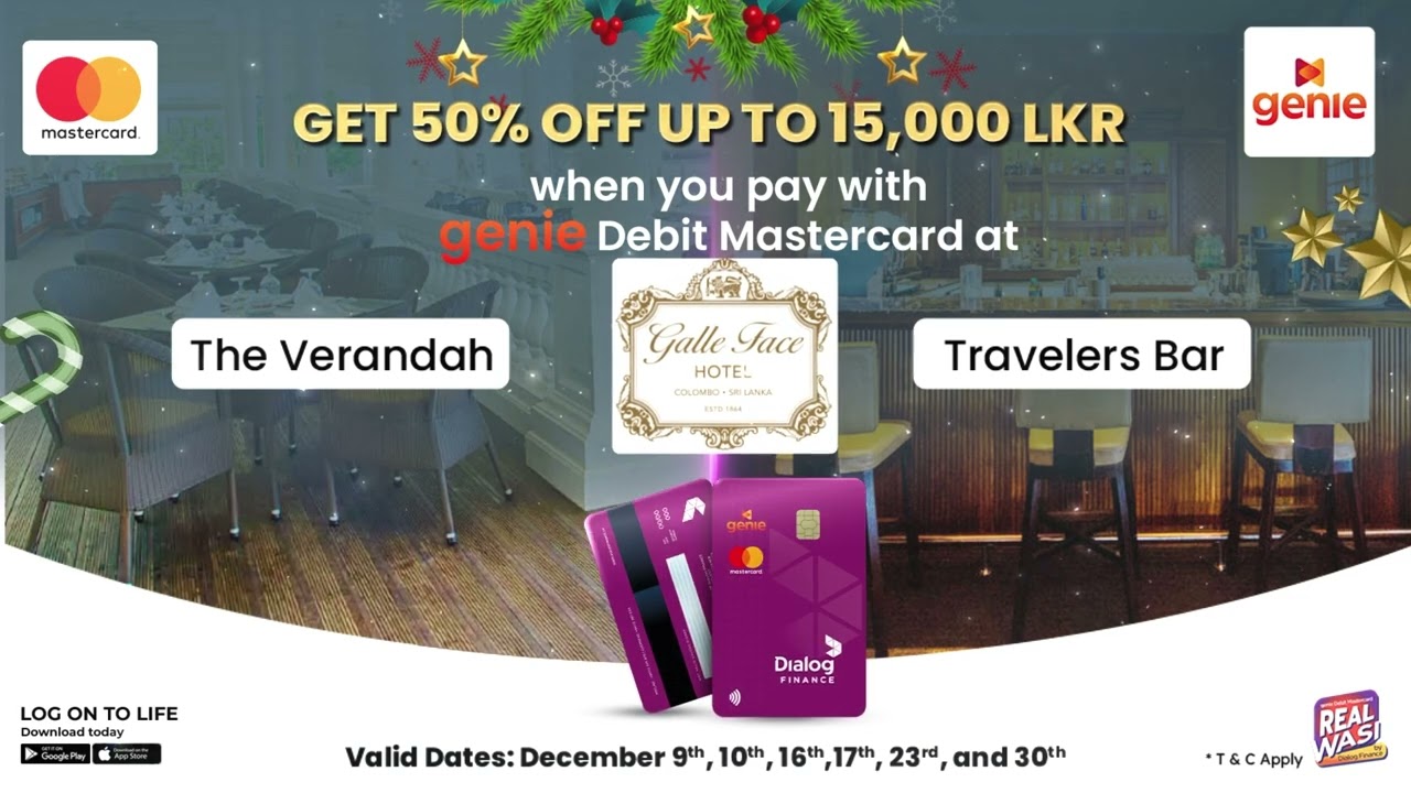 Yummy Half-Price Moments at Galle Face Hotel with genie Debit Mastercard