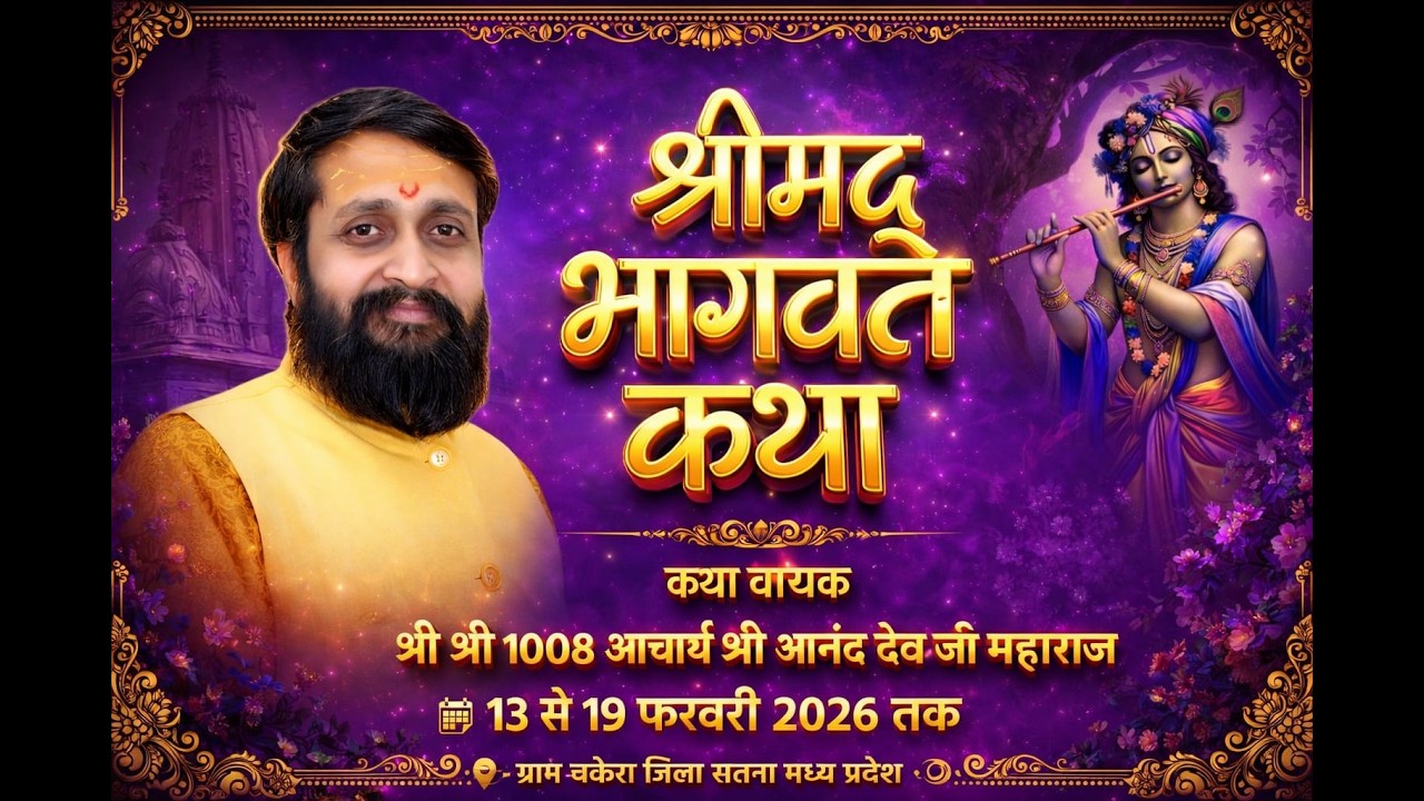 Day - 1 ,श्रीमद् भागवत कथा, आचार्य आनंद देव जी महाराज ,स्थान: चकेरा, जिला-सतना (म.प्र.)