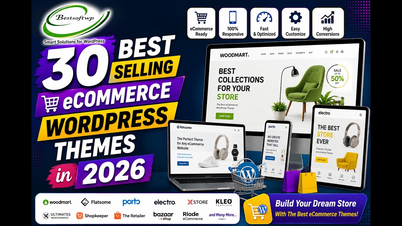 30 Best selling eCommerce WordPress Themes in 2026