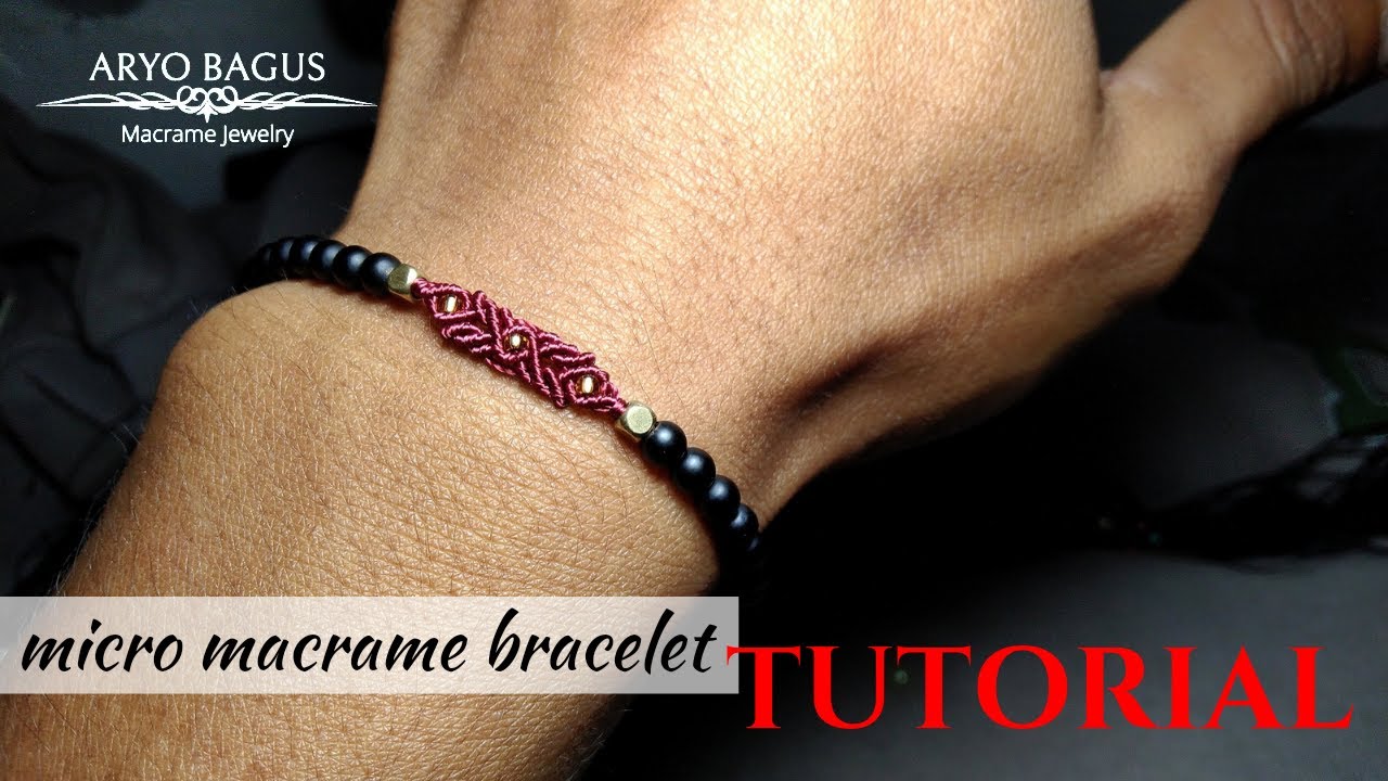 tutorial gelang macrame dengan manik-manik | tutorial gelang #macramebracelet #macrametutorial