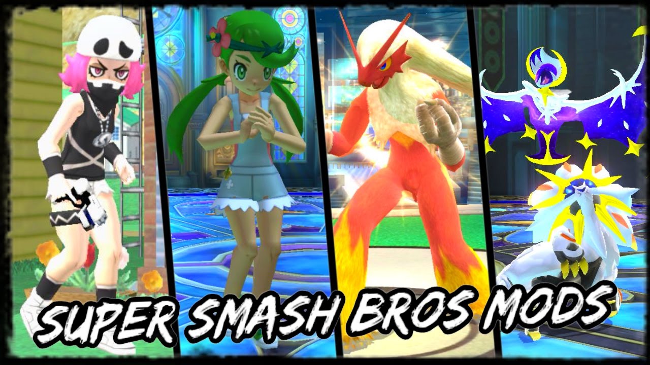 Team Skull Grunt, Mallow, Blaziken, Solgaleo & Lunala, Frigate Orphan - Super Smash Bros. Wii U Mods