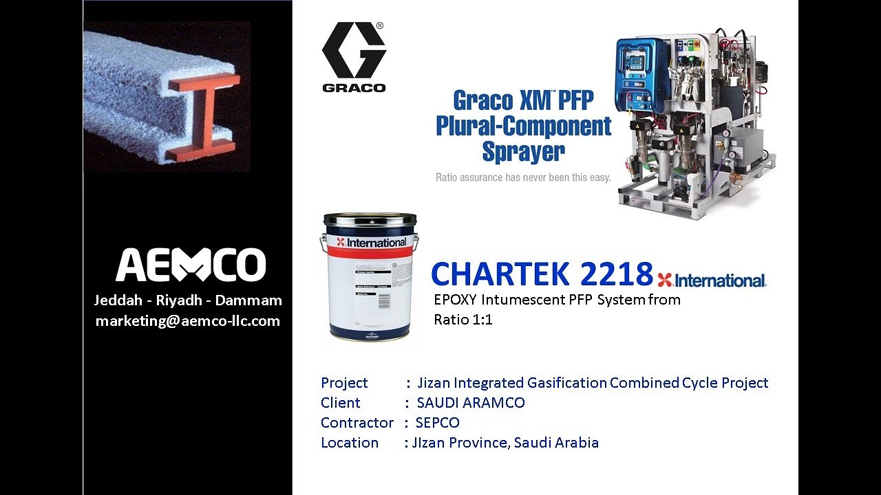 Chartek 2218 sprayed with GRACO  Sprayer XM PFP in Jizan Project - AEMCO