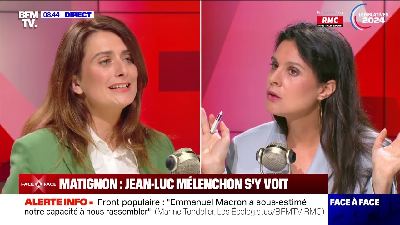 Marine Tondelier face à Apolline de Malherbe sur BFM