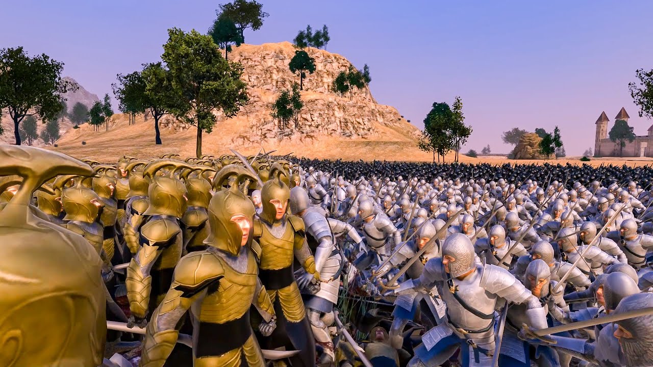 16 000 Elf Warrior No Shields VS 16 000 Gondor Soldiers - Ultimate Epic Battle Simulator | UEBS