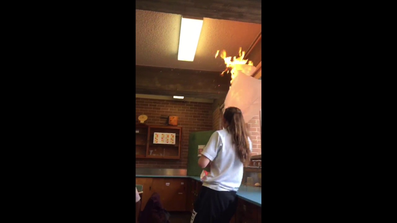 GIRLS SCIENCE PROJECT CATCHES ON FIRE *GONE WRONG*
