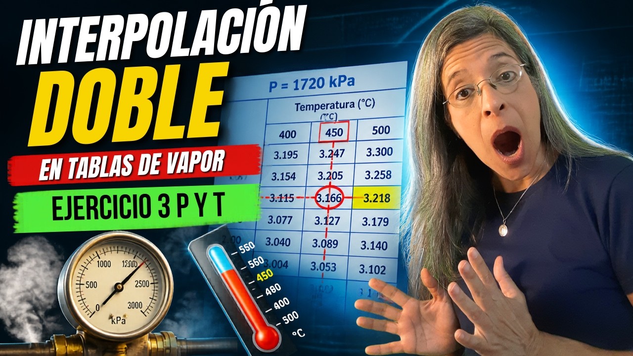 Interpolación doble en tablas de vapor | Ejercicio resuelto