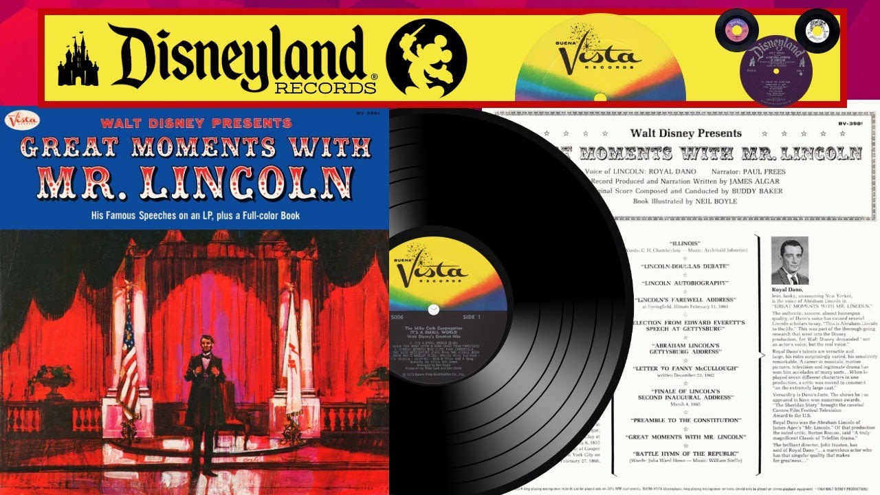 GREAT MOMENTS WITH MR. LINCOLN   Restored Disneyland Vinyl LP