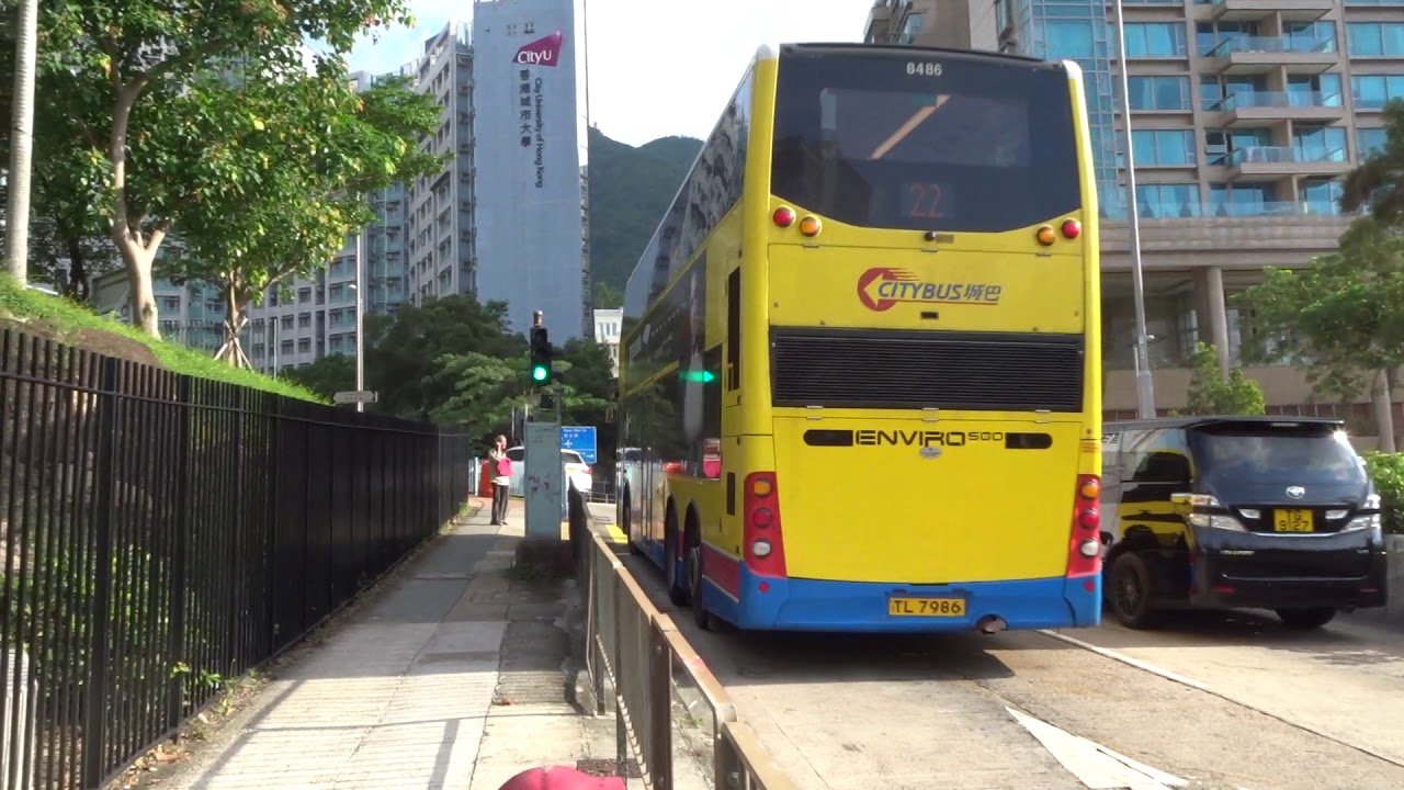 Citybus HK: Kai Tak Cruise Terminal bound Enviro500 8486 Rt.22 at Tat Chee Av/Cornwall St