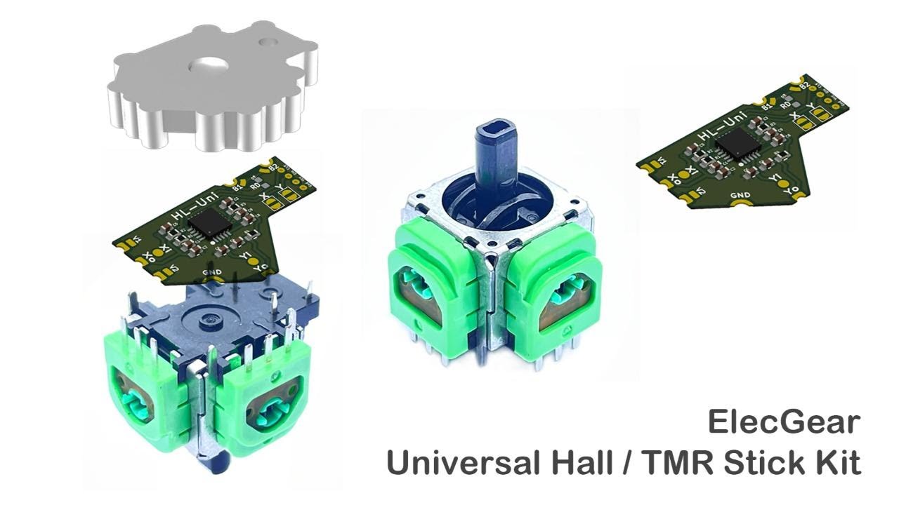 ElecGear TMR Hall Joystick Mod kit for Universal Controllers, Demo on Razer Raiju and Google Stadia