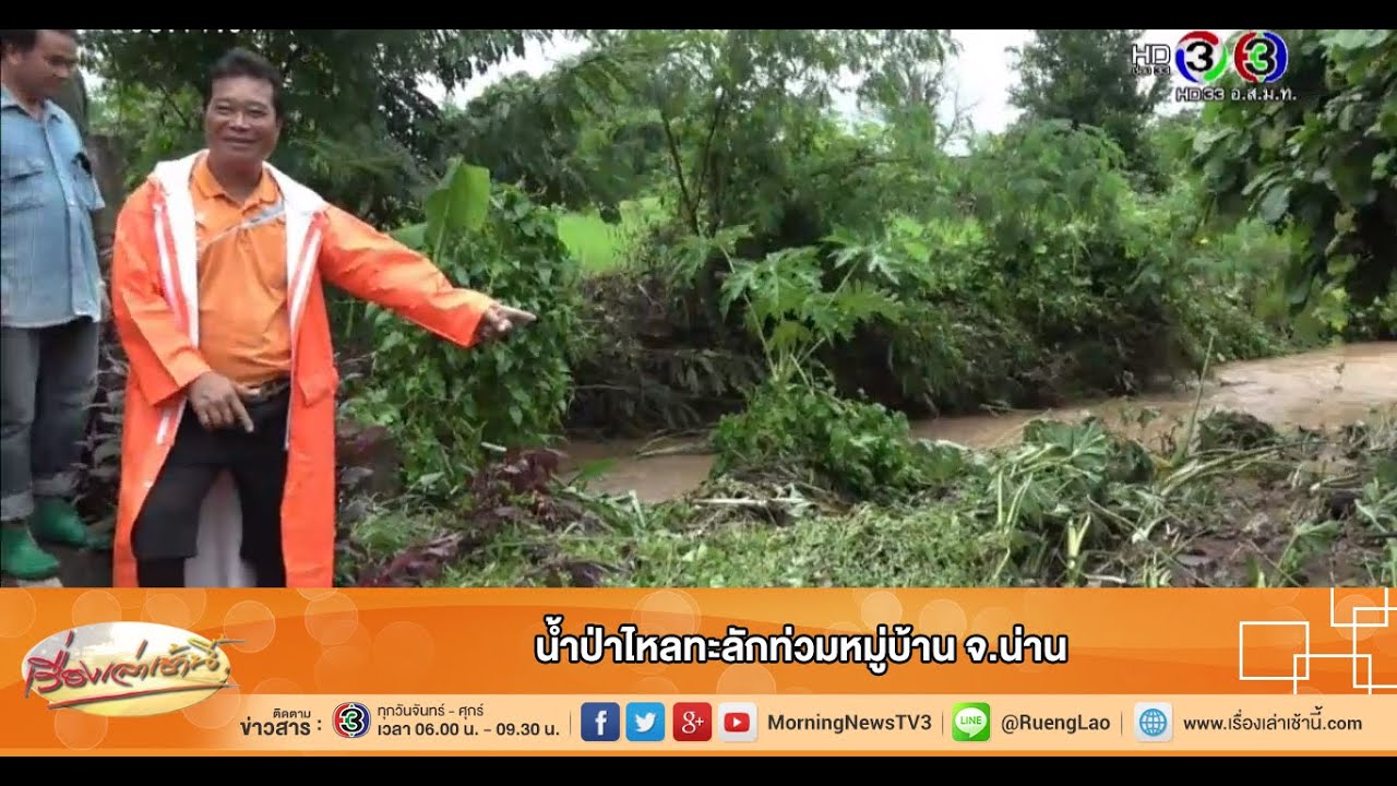 เรื่องเล่าเช้านี้ น้ำป่าไหลทะลักท่วมหมู่บ้าน จ.น่าน (4 ก.ย.58)