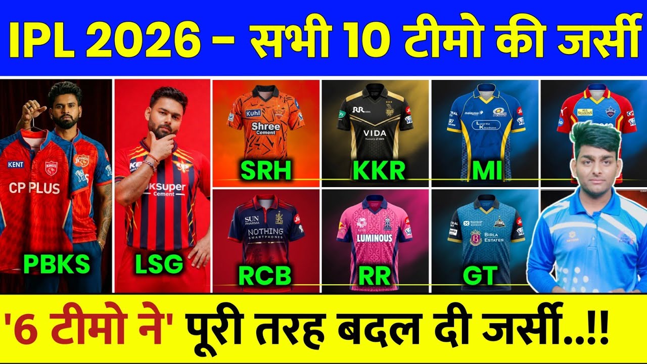IPL 2026 All Team Jersey | IPL 2026 Jersey of All Teams | IPL New Jersey 2026 | IPL Schedule 2026