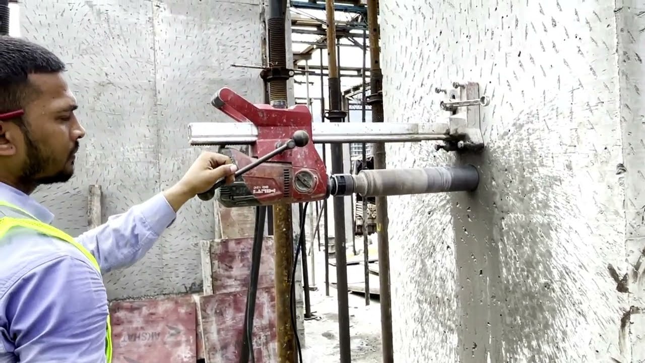Concrete Core Cutter Test at Site | Concrete Core Cutting Process | How to Core Cutting of Column