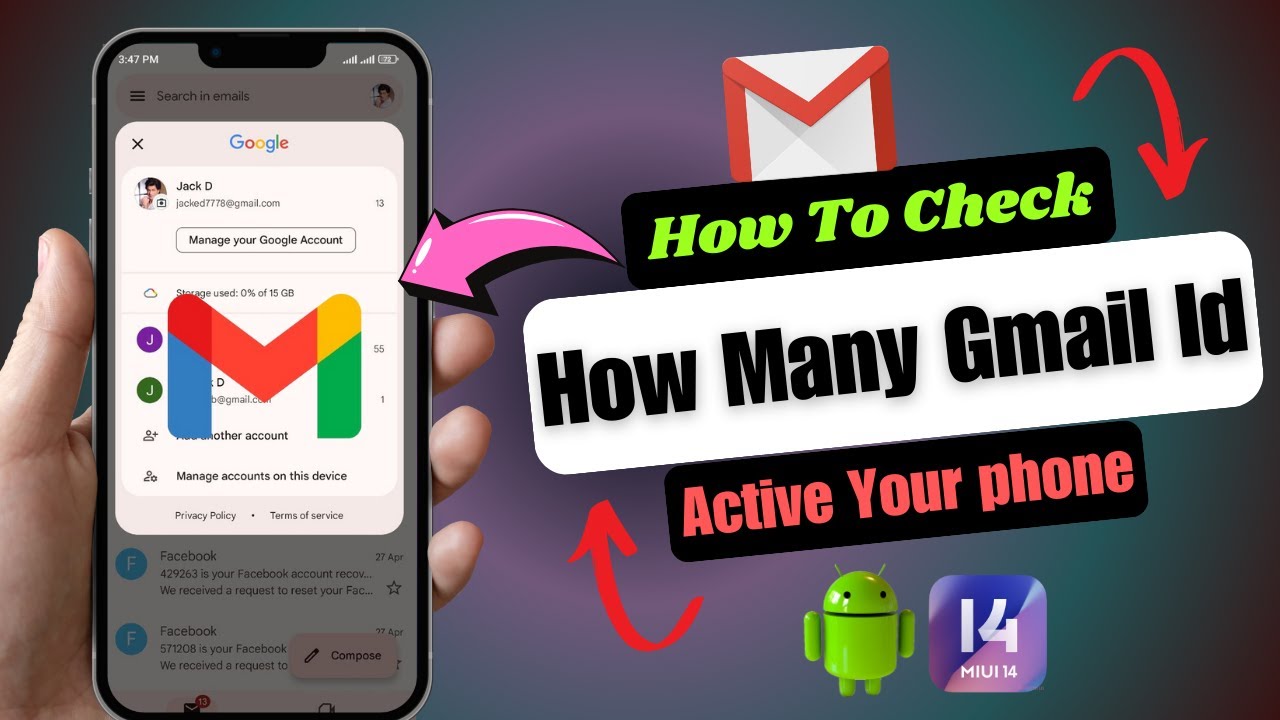 How To Check Your Phone Email Id | Check Gmail Id On Your Phone.