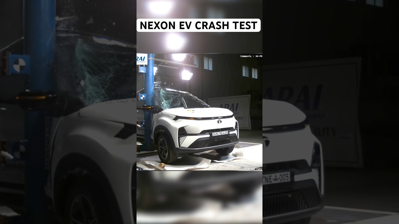New tata nexon ev crashed test😱#newcar #trendingshort #tatamotors #ytshorts #viralshort #crashtest