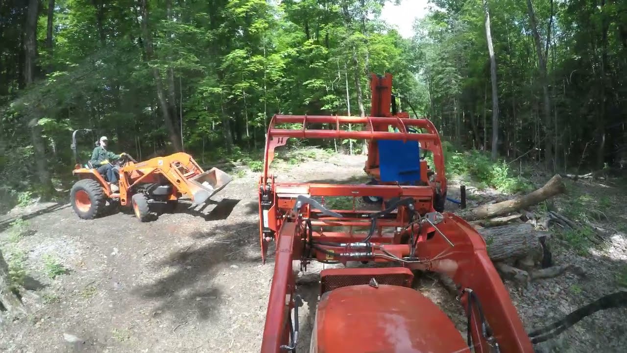 815 Back To The Forest!  Grappling Firewood logs for the Eastonmade AXIS Wood Splitter. Kubota.  4K