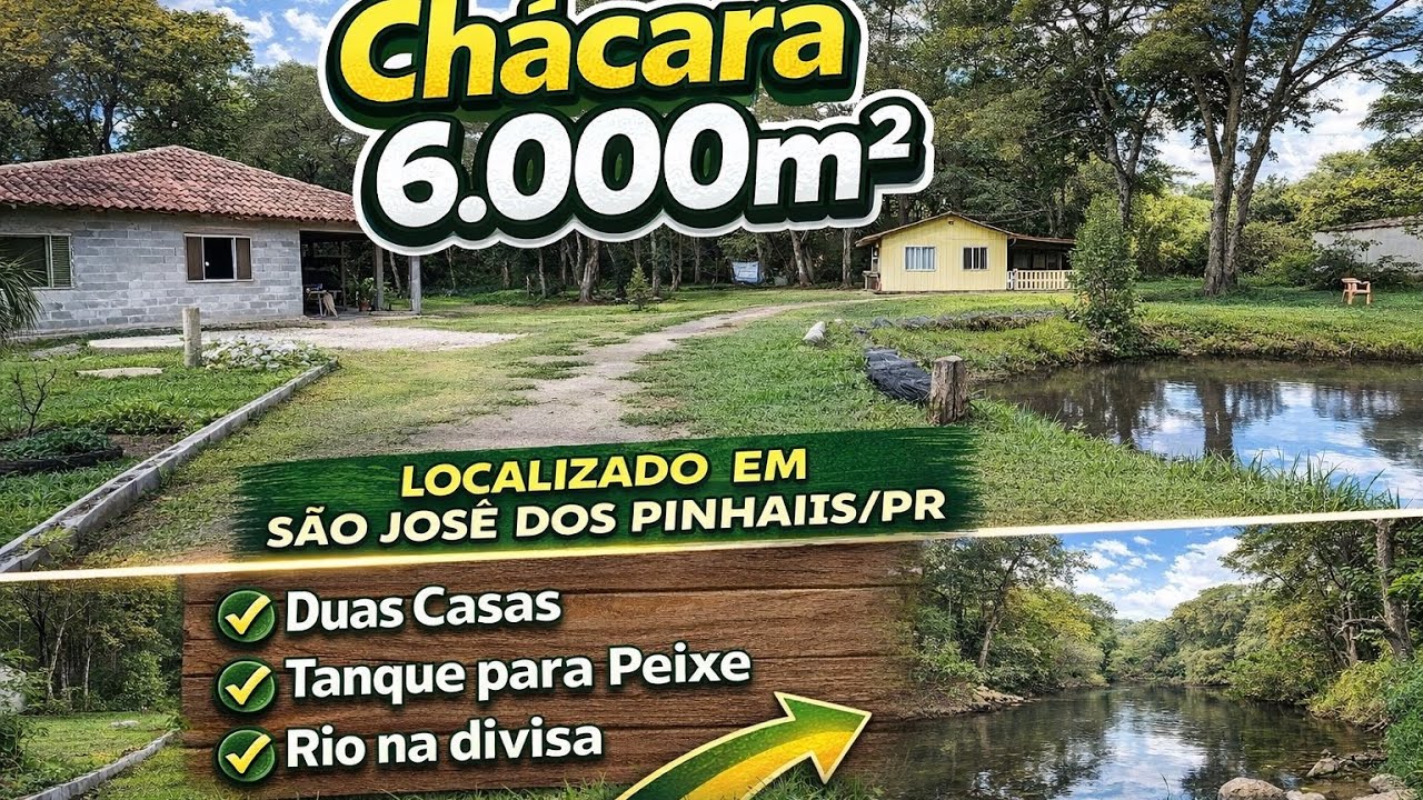 CHÁCARA 6.386,88m | 2 CASAS | TANQUE PEIXE | R$ 380.000,00