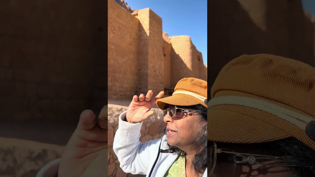 Walking near mount Sinai with tour guide Moshe