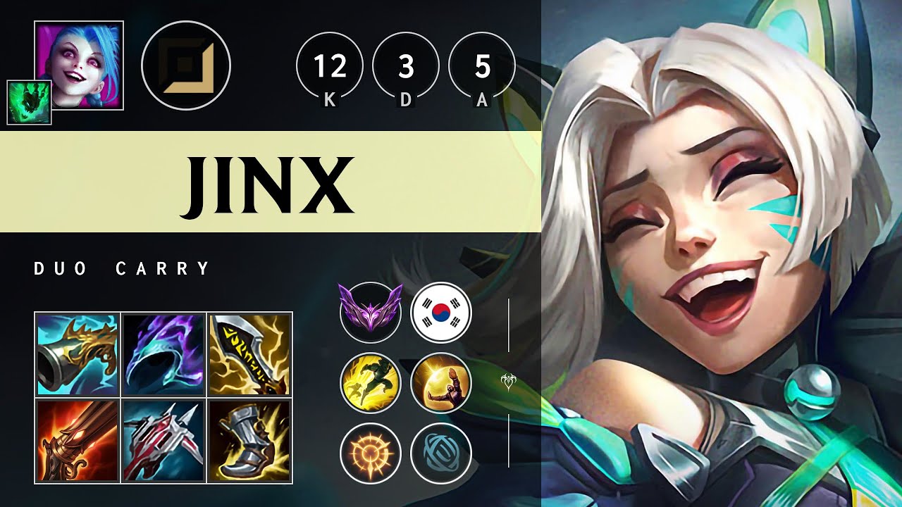 Jinx ADC vs Caitlyn: Triple Kill, Rampage - KR Master Patch 14.23