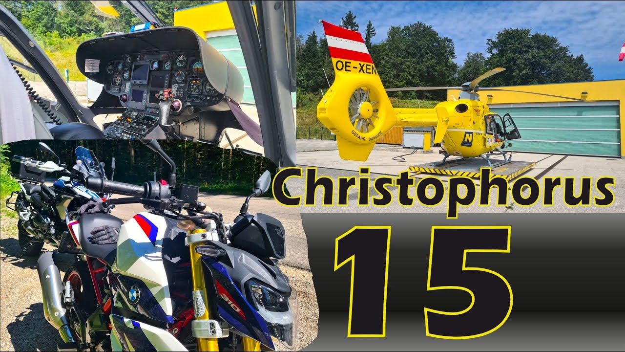 Notarzthubschrauber Christophorus 15 / G310R, R1250GS / ein Besuch mit dem Motorrad