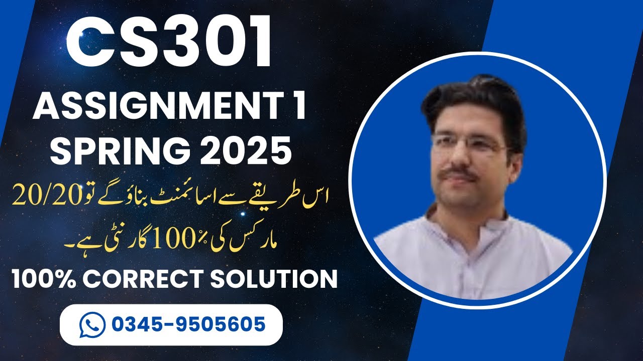 Cs301 Assignment 1 Solution Spring 20251 | CS301 Data Structures Assignment 1 Spring 2025