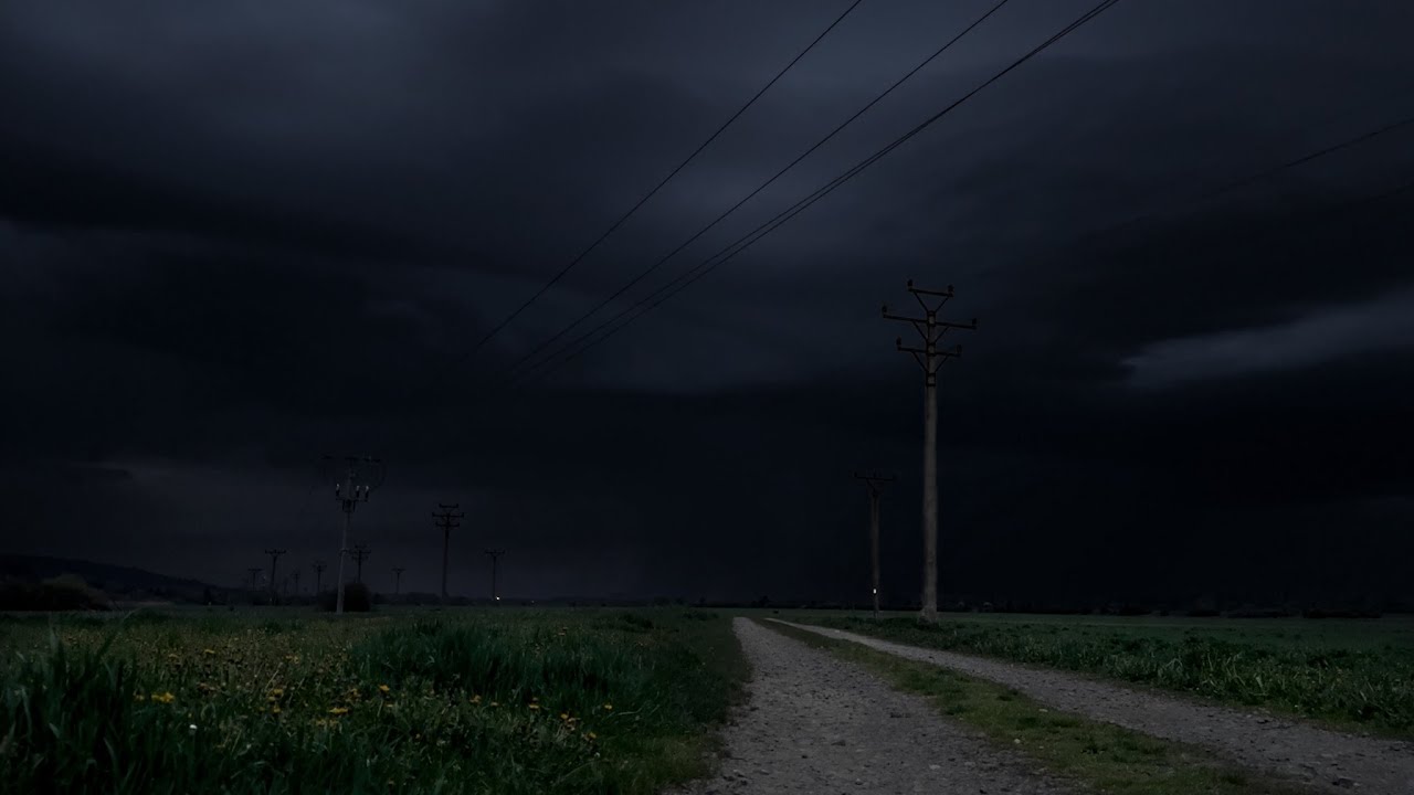 Thunderstorm in the Distance | Late Evening Village Fields | Calm Before the Storm | 3 HOURS