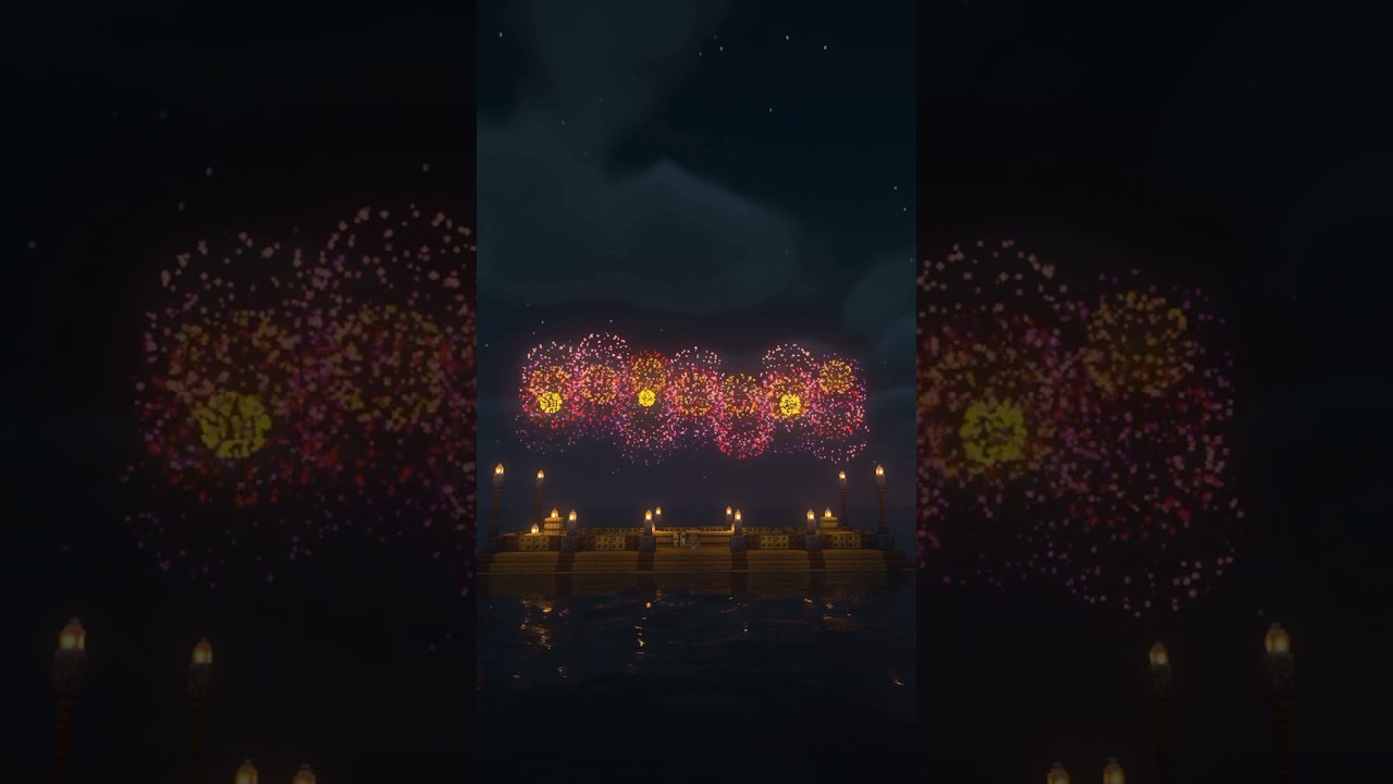 Easy trick to make an Epic Fireworks Show #minecraft